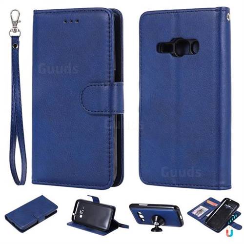 Retro Greek Detachable Magnetic PU Leather Wallet Phone Case for Samsung Galaxy J1 2016 J120 - Blue