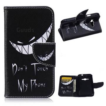 Crooked Grin Leather Wallet Case for Samsung Galaxy J1 Ace J110F J110H J110M