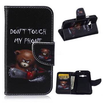 Chainsaw Bear Leather Wallet Case for Samsung Galaxy J1 Ace J110F J110H J110M