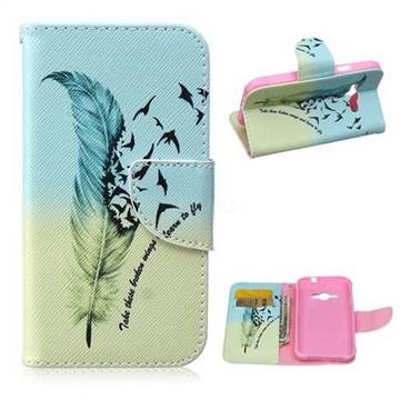 Feather Bird Leather Wallet Case for Samsung Galaxy J1 Ace J110F J110H J110M