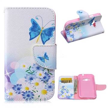 Butterflies Flowers Leather Wallet Case for Samsung Galaxy J1 Ace J110F J110H J110M