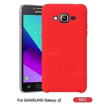 Howmak Slim Liquid Silicone Rubber Shockproof Phone Case Cover for Samsung Galaxy J2 J200 - Red
