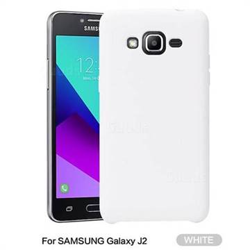Howmak Slim Liquid Silicone Rubber Shockproof Phone Case Cover for Samsung Galaxy J2 J200 - White