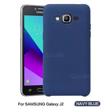 Howmak Slim Liquid Silicone Rubber Shockproof Phone Case Cover for Samsung Galaxy J2 J200 - Midnight Blue