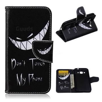 Crooked Grin Leather Wallet Case for Samsung Galaxy J2 J200F J200Y J200G