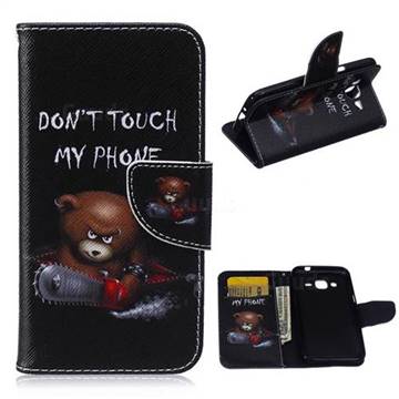 Chainsaw Bear Leather Wallet Case for Samsung Galaxy J2 J200F J200Y J200G