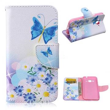 Butterflies Flowers Leather Wallet Case for Samsung Galaxy J2 J200F J200Y J200G