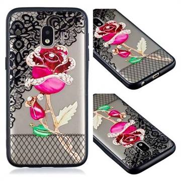 Rose Lace Diamond Flower Soft TPU Back Cover for Samsung Galaxy J2 Core