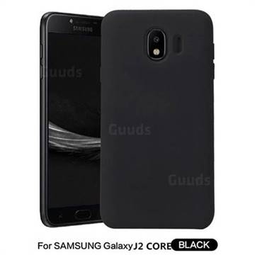 Howmak Slim Liquid Silicone Rubber Shockproof Phone Case Cover for Samsung Galaxy J2 Core - Black