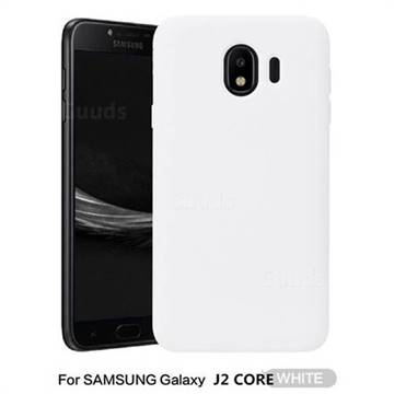 Howmak Slim Liquid Silicone Rubber Shockproof Phone Case Cover for Samsung Galaxy J2 Core - White