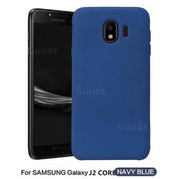 Howmak Slim Liquid Silicone Rubber Shockproof Phone Case Cover for Samsung Galaxy J2 Core - Midnight Blue