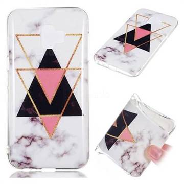 Inverted Triangle Black Soft TPU Marble Pattern Phone Case for Samsung Galaxy J2 Core