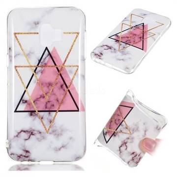 Inverted Triangle Powder Soft TPU Marble Pattern Phone Case for Samsung Galaxy J2 Core