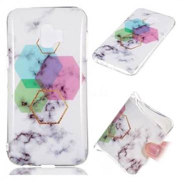 Hexagonal Soft TPU Marble Pattern Phone Case for Samsung Galaxy J2 Core