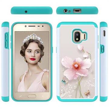 Pearl Flower Shock Absorbing Hybrid Defender Rugged Phone Case Cover for Samsung Galaxy J2 Core