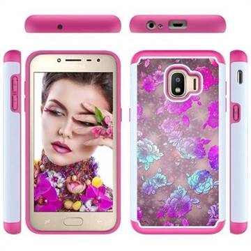 peony Flower Shock Absorbing Hybrid Defender Rugged Phone Case Cover for Samsung Galaxy J2 Core