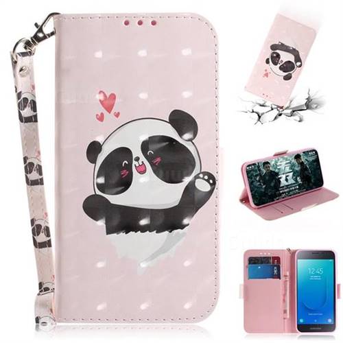 Heart Cat 3D Painted Leather Wallet Phone Case for Samsung Galaxy J2 Core