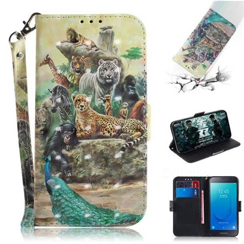 Beast Zoo 3D Painted Leather Wallet Phone Case for Samsung Galaxy J2 Core