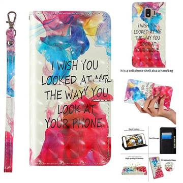 Look at Phone 3D Painted Leather Wallet Case for Samsung Galaxy J2 Core