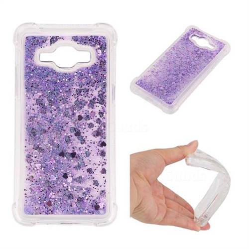 Dynamic Liquid Glitter Sand Quicksand Star TPU Case for Samsung Galaxy J2 Prime G532 - Purple