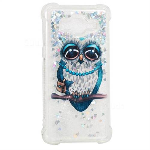 Sweet Gray Owl Dynamic Liquid Glitter Sand Quicksand Star TPU Case for Samsung Galaxy J2 Prime G532