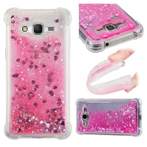 Dynamic Liquid Glitter Sand Quicksand TPU Case for Samsung Galaxy J2 Prime G532 - Pink Love Heart