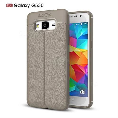 Luxury Auto Focus Litchi Texture Silicone TPU Back Cover for Samsung Galaxy J2 Prime G532 - Gray