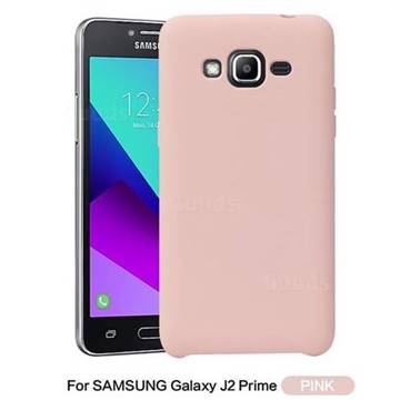 Howmak Slim Liquid Silicone Rubber Shockproof Phone Case Cover for Samsung Galaxy J2 Prime G532 - Pink