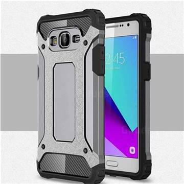 King Kong Armor Premium Shockproof Dual Layer Rugged Hard Cover for Samsung Galaxy J2 Prime G532 - Silver Grey