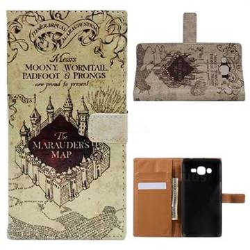 The Marauders Map Leather Wallet Case for Samsung Galaxy J2 Prime G532