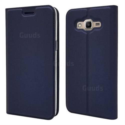 Ultra Slim Card Magnetic Automatic Suction Leather Wallet Case for Samsung Galaxy J2 Prime G532 - Royal Blue