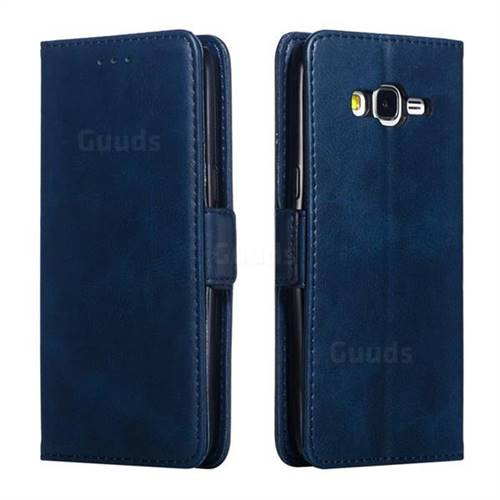 Retro Classic Calf Pattern Leather Wallet Phone Case for Samsung Galaxy J2 Prime G532 - Blue