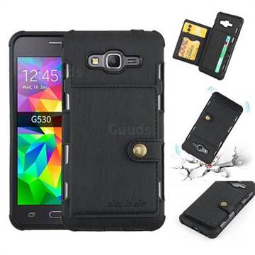 Brush Multi-function Leather Phone Case for Samsung Galaxy J2 Prime G532 - Black