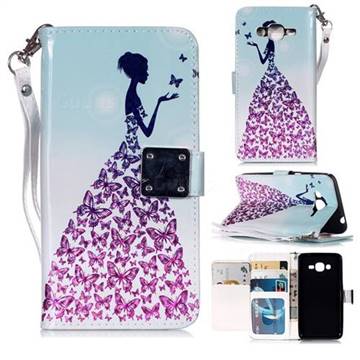 Butterfly Princess 3D Shiny Dazzle Smooth PU Leather Wallet Case for Samsung Galaxy J2 Prime G532