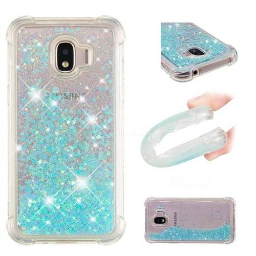 Dynamic Liquid Glitter Sand Quicksand TPU Case for Samsung Galaxy J2 Pro (2018) - Silver Blue Star