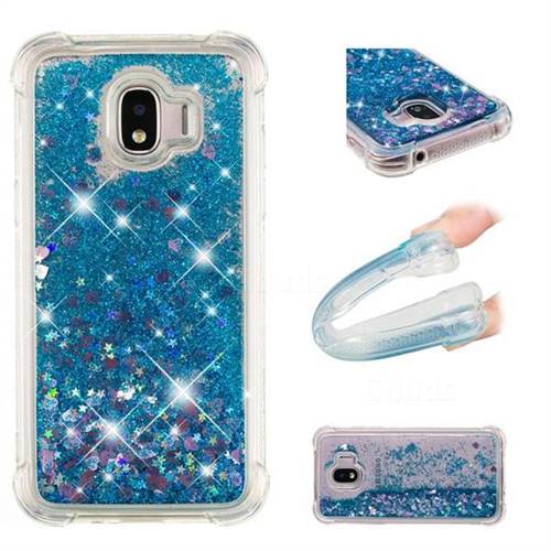 Dynamic Liquid Glitter Sand Quicksand TPU Case for Samsung Galaxy J2 Pro (2018) - Blue Love Heart