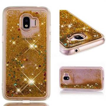 Dynamic Liquid Glitter Quicksand Sequins TPU Phone Case for Samsung Galaxy J2 Pro (2018) - Golden