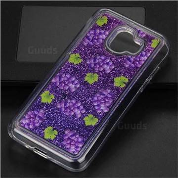 Purple Grape Glassy Glitter Quicksand Dynamic Liquid Soft Phone Case for Samsung Galaxy J2 Pro (2018)