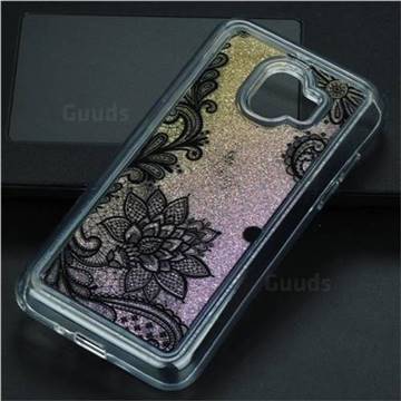 Diagonal Lace Glassy Glitter Quicksand Dynamic Liquid Soft Phone Case for Samsung Galaxy J2 Pro (2018)