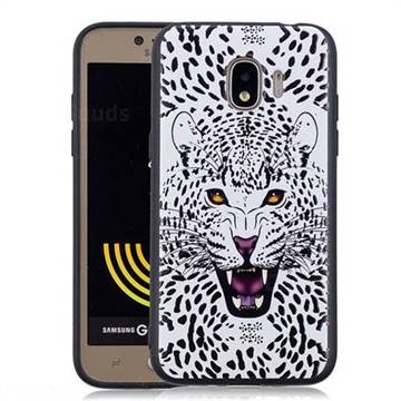 Snow Leopard 3D Embossed Relief Black Soft Back Cover for Samsung Galaxy J2 Pro (2018)