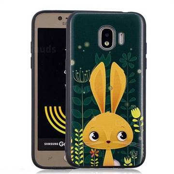 Cute Rabbit 3D Embossed Relief Black Soft Back Cover for Samsung Galaxy J2 Pro (2018)