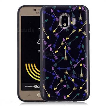 Colorful Arrows 3D Embossed Relief Black Soft Back Cover for Samsung Galaxy J2 Pro (2018)