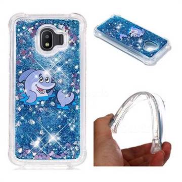 Happy Dolphin Dynamic Liquid Glitter Sand Quicksand Star TPU Case for Samsung Galaxy J2 Pro (2018)