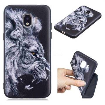 Lion 3D Embossed Relief Black TPU Cell Phone Back Cover for Samsung Galaxy J2 Pro (2018)