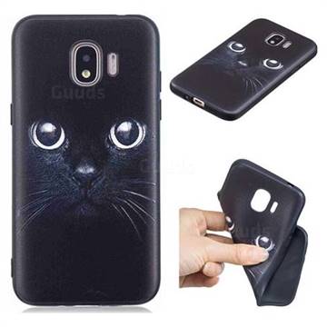 Bearded Feline 3D Embossed Relief Black TPU Cell Phone Back Cover for Samsung Galaxy J2 Pro (2018)