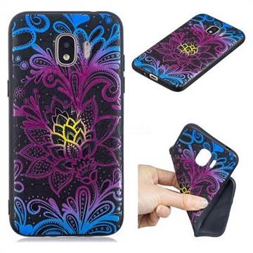 Colorful Lace 3D Embossed Relief Black TPU Cell Phone Back Cover for Samsung Galaxy J2 Pro (2018)