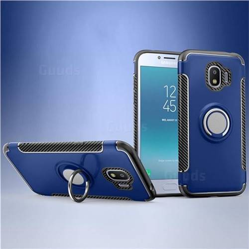 Armor Anti Drop Carbon PC + Silicon Invisible Ring Holder Phone Case for Samsung Galaxy J2 Pro (2018) - Sapphire