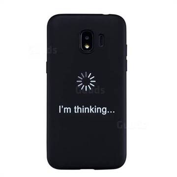 Thinking Stick Figure Matte Black TPU Phone Cover for Samsung Galaxy J2 Pro (2018)