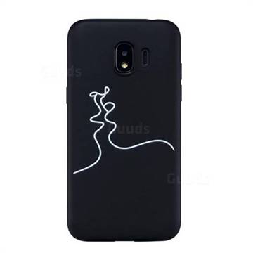 Kiss Stick Figure Matte Black TPU Phone Cover for Samsung Galaxy J2 Pro (2018)