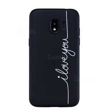 Love Stick Figure Matte Black TPU Phone Cover for Samsung Galaxy J2 Pro (2018)